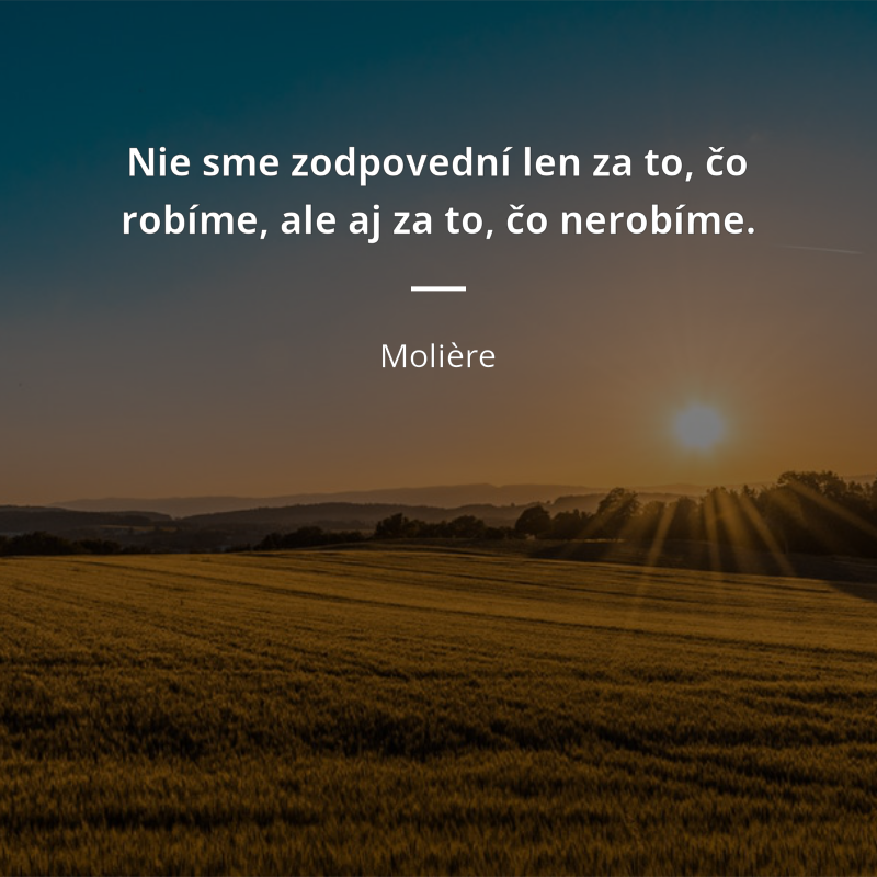 Molière frase: „Nie sme zodpovední len za to, čo robíme, ale aj za to, čo nerobíme.“