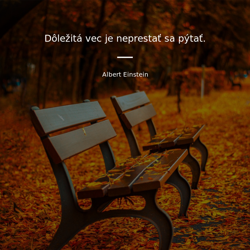 Albert Einstein frase: „Dôležitá vec je neprestať sa pýtať.“